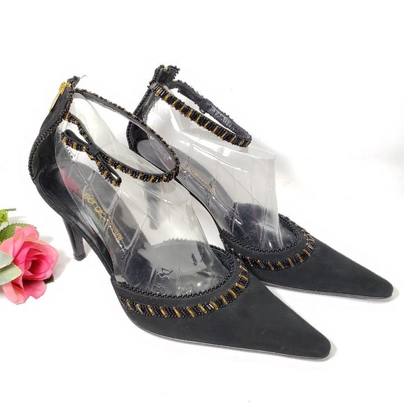 Sergio Rossi Beaded Heels w/ Ankle Straps - Picture 4 of 16